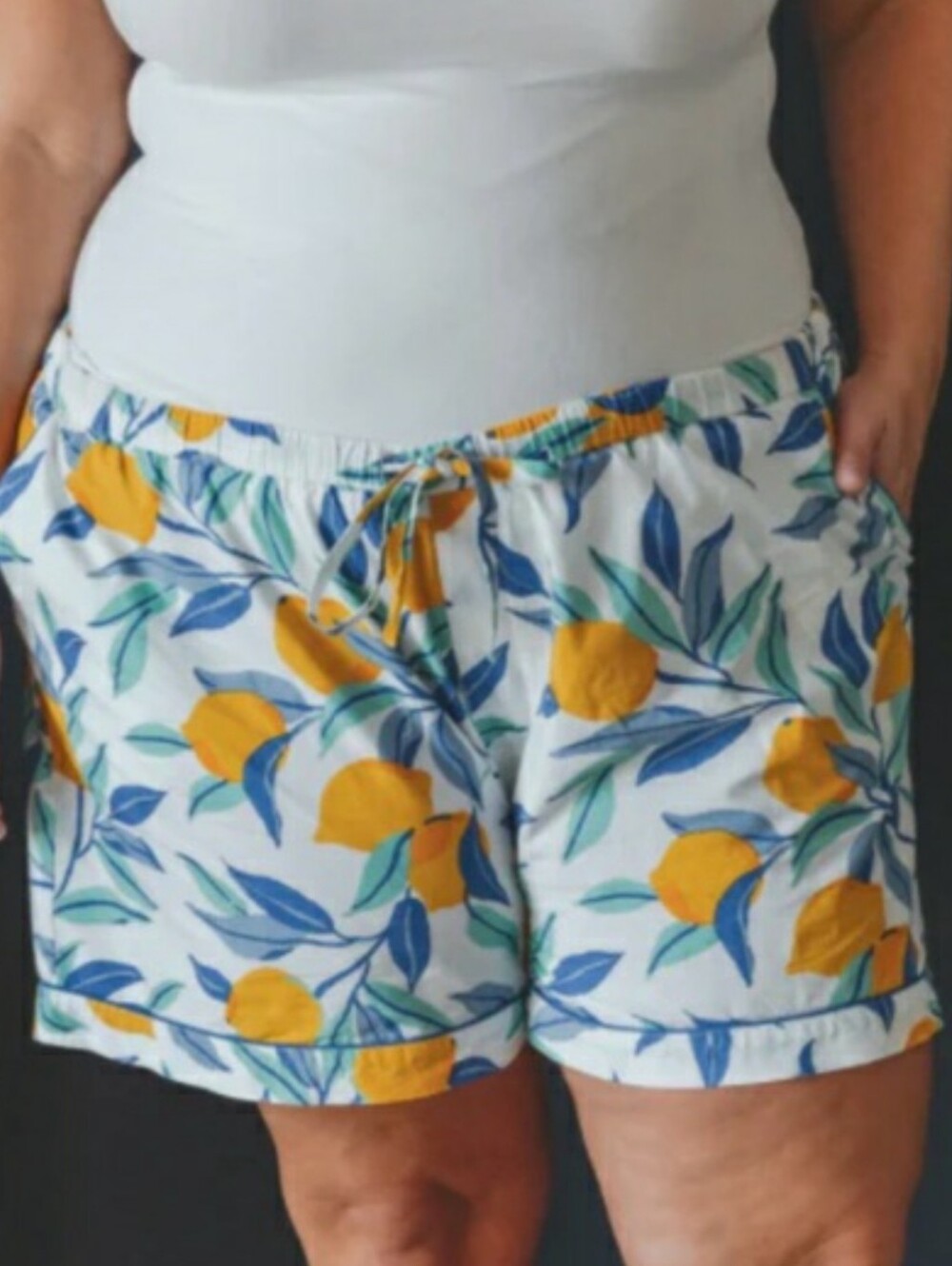 Printfresh Lemon Zest Organic Cotton Pajama Shorts Size 1X